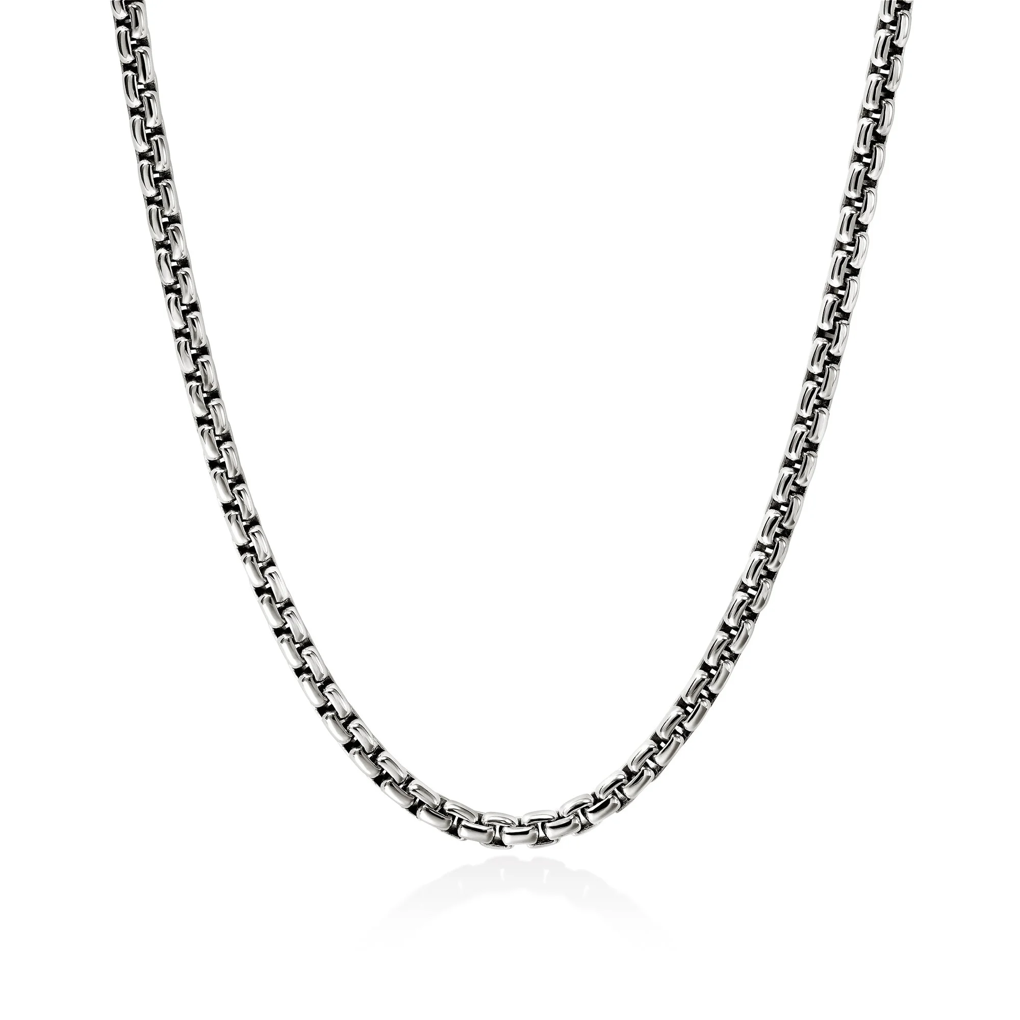 Box Chain Necklace, Sterling Silver, 6MM - 1