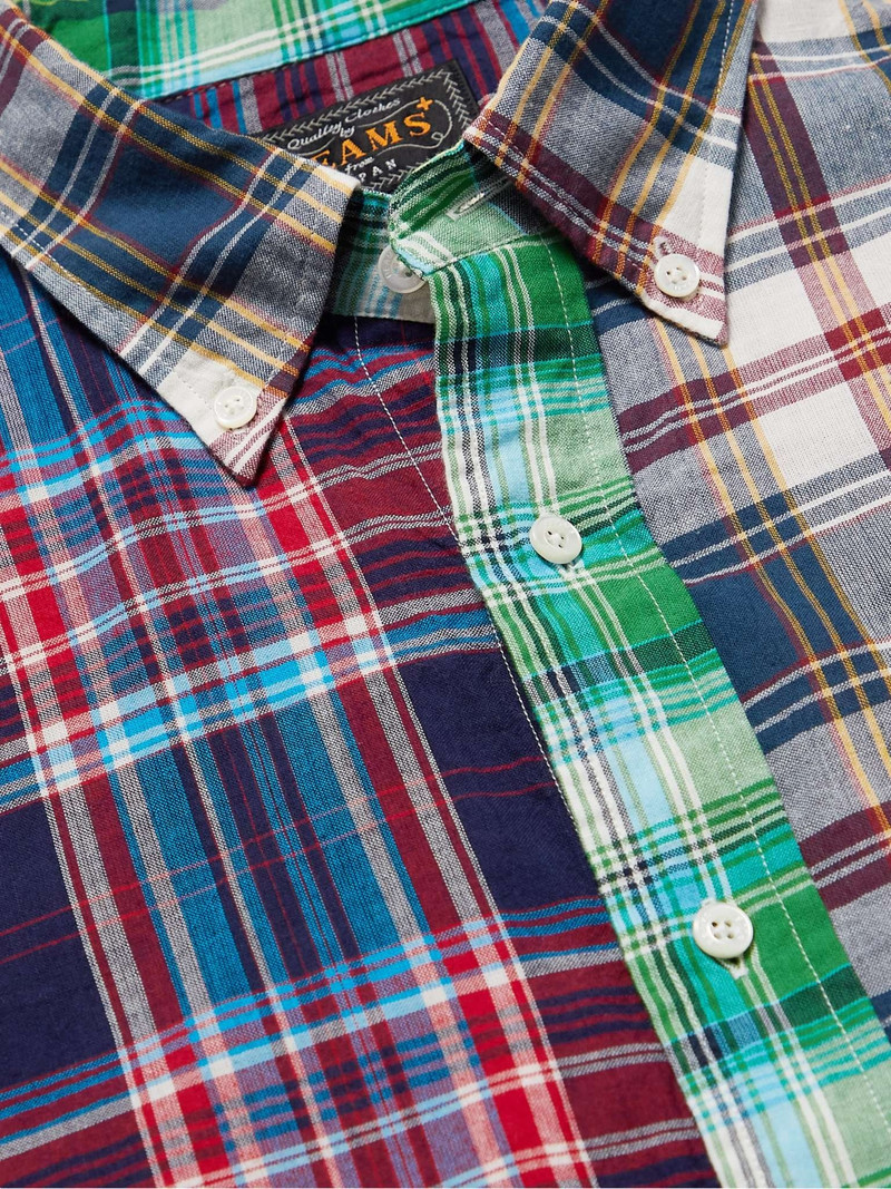Patchwork Checked Cotton-Poplin Shirt 5
