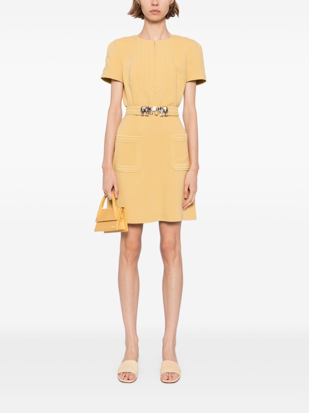 elephant-buckle short dress - 2