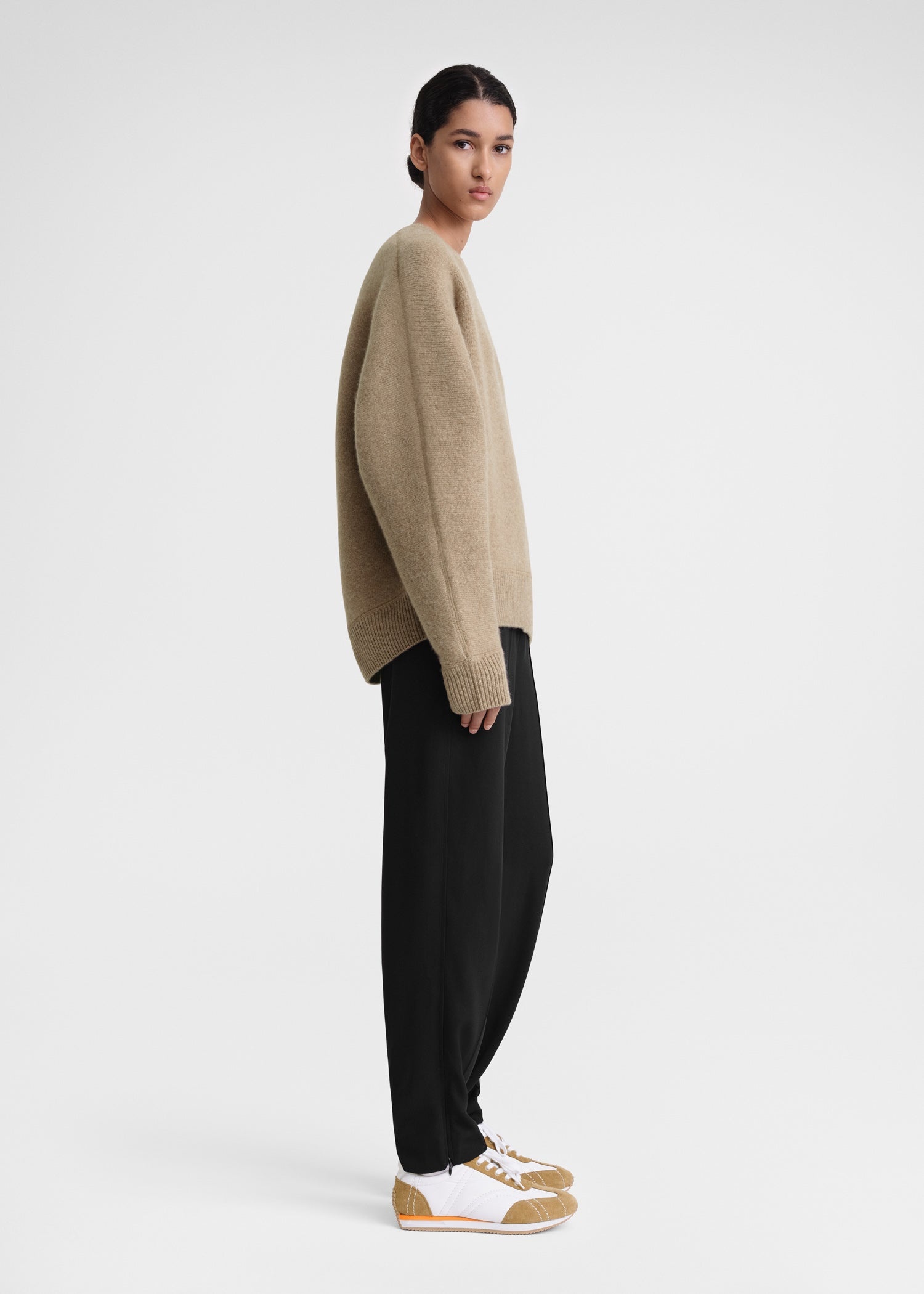 Double cashmere pullover camel melange - 3