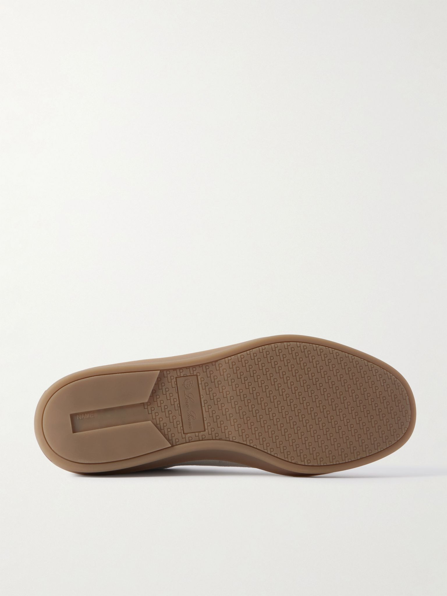 Tennis Walk Leather-Trimmed Suede Sneakers Gray - 3