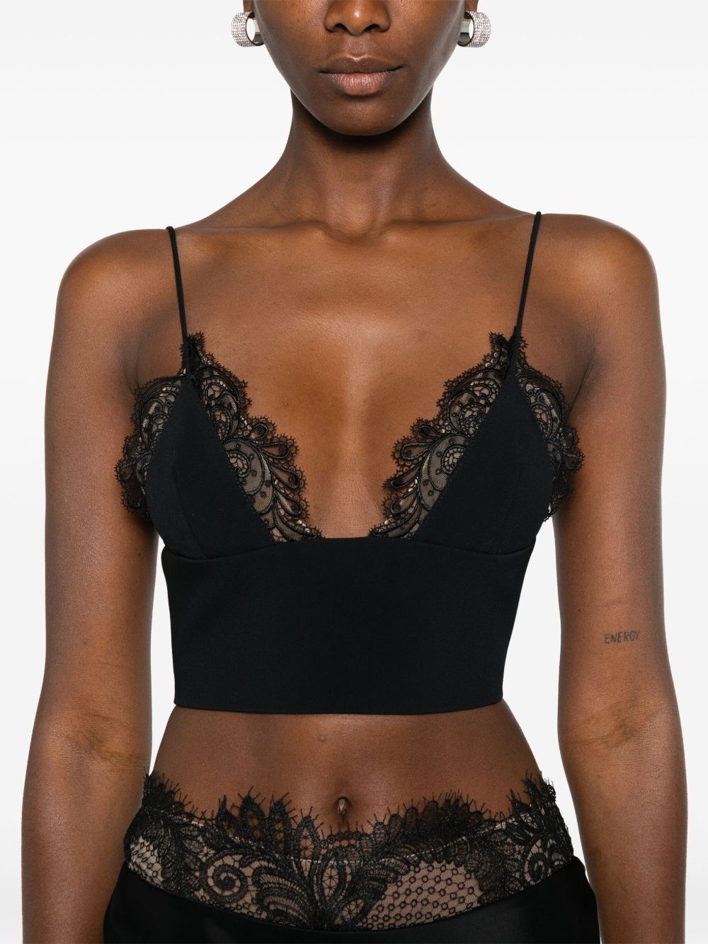 lace-detail cropped top - 5