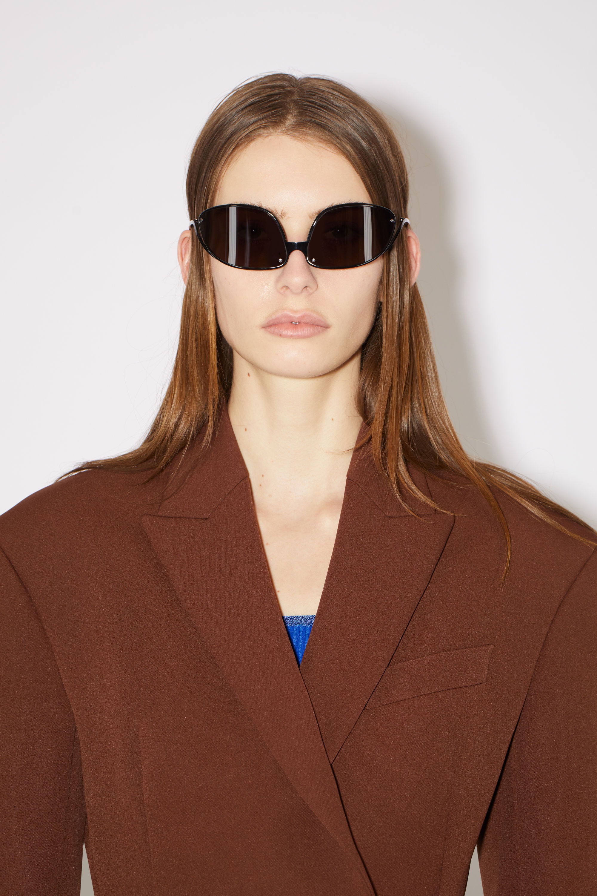 Double-breasted suit jacket - Cognac brown - 6