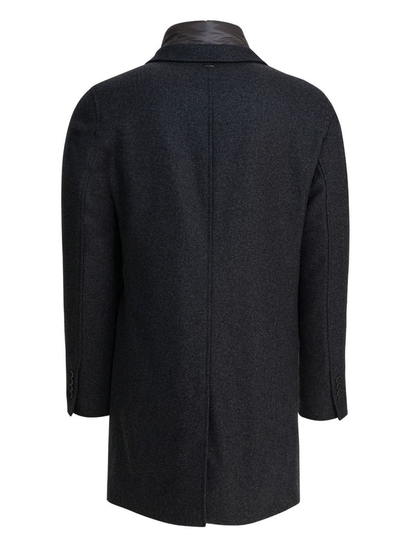 Herno button herringbone coat outlook