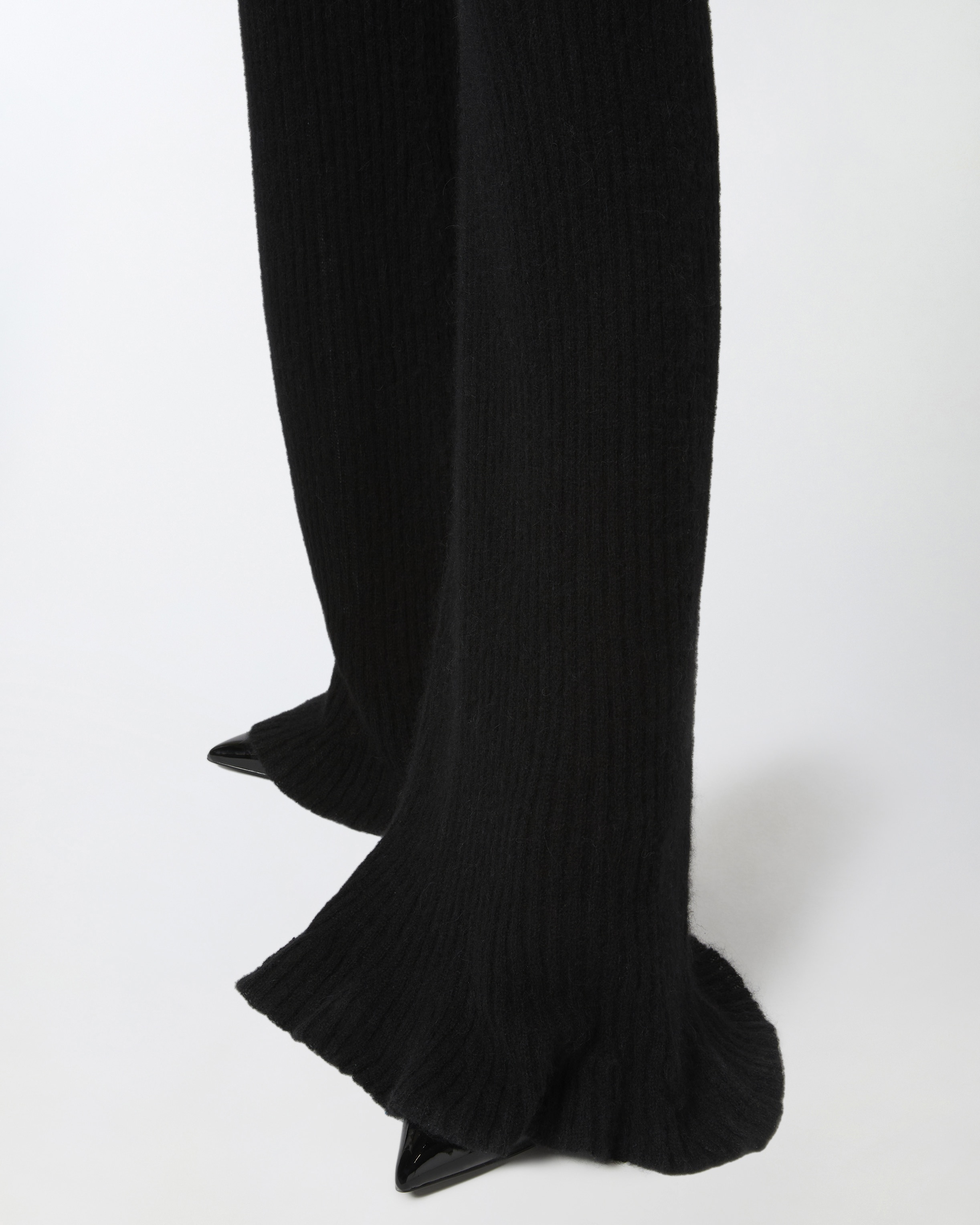 VEIL-EFFECT RIBBED KNIT TROUSERS - 5