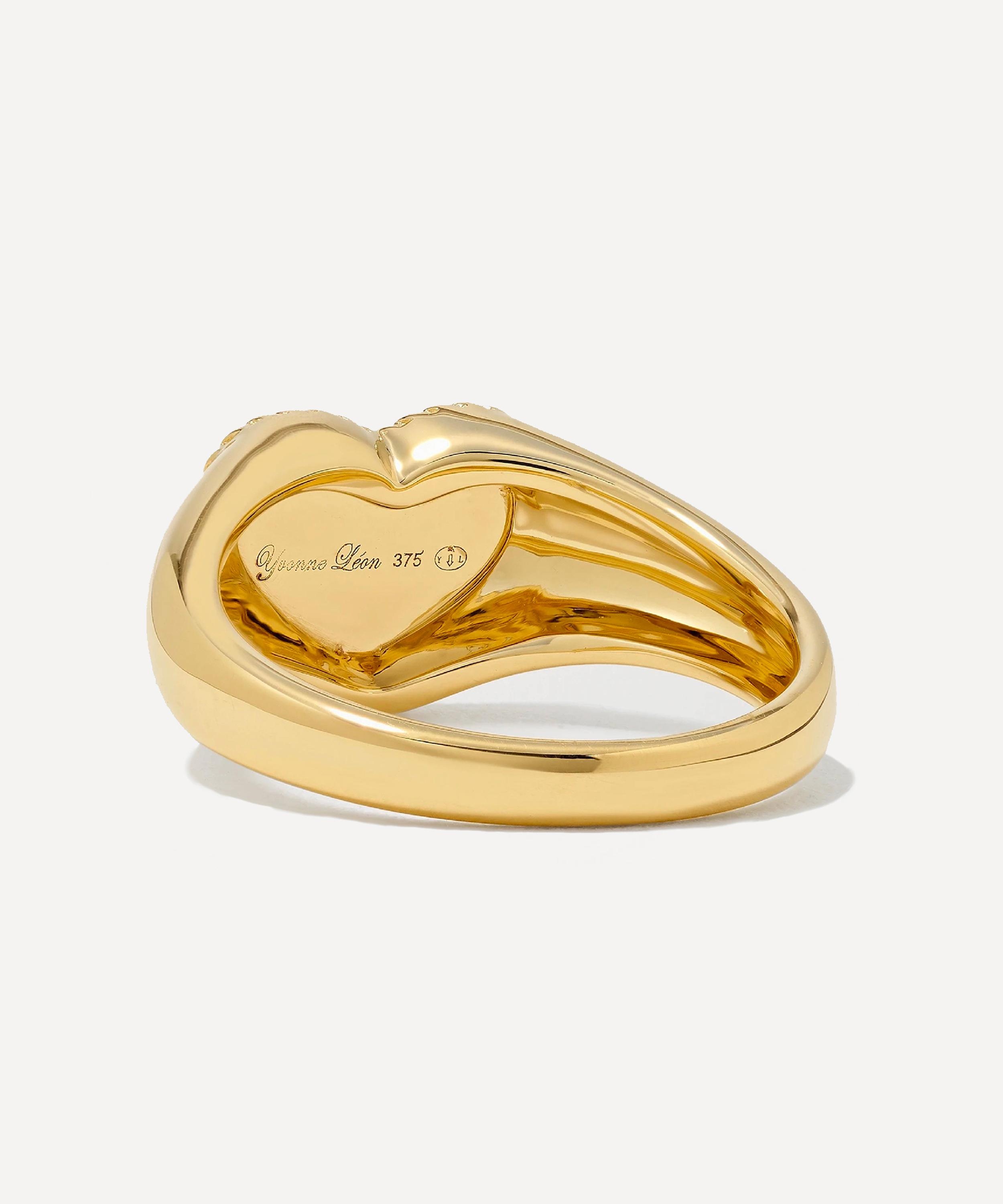 9ct Gold Red Agate Baby Heart Signet Ring - 4