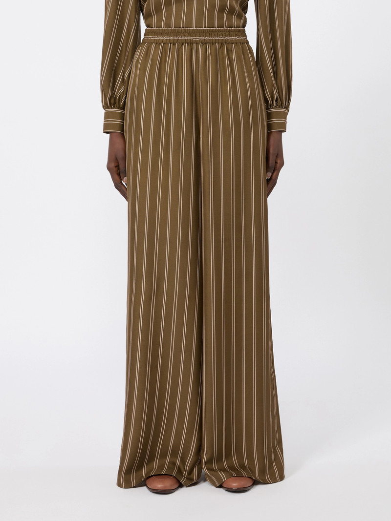 ELISEO Printed silk relaxed trousers - KAKI 3