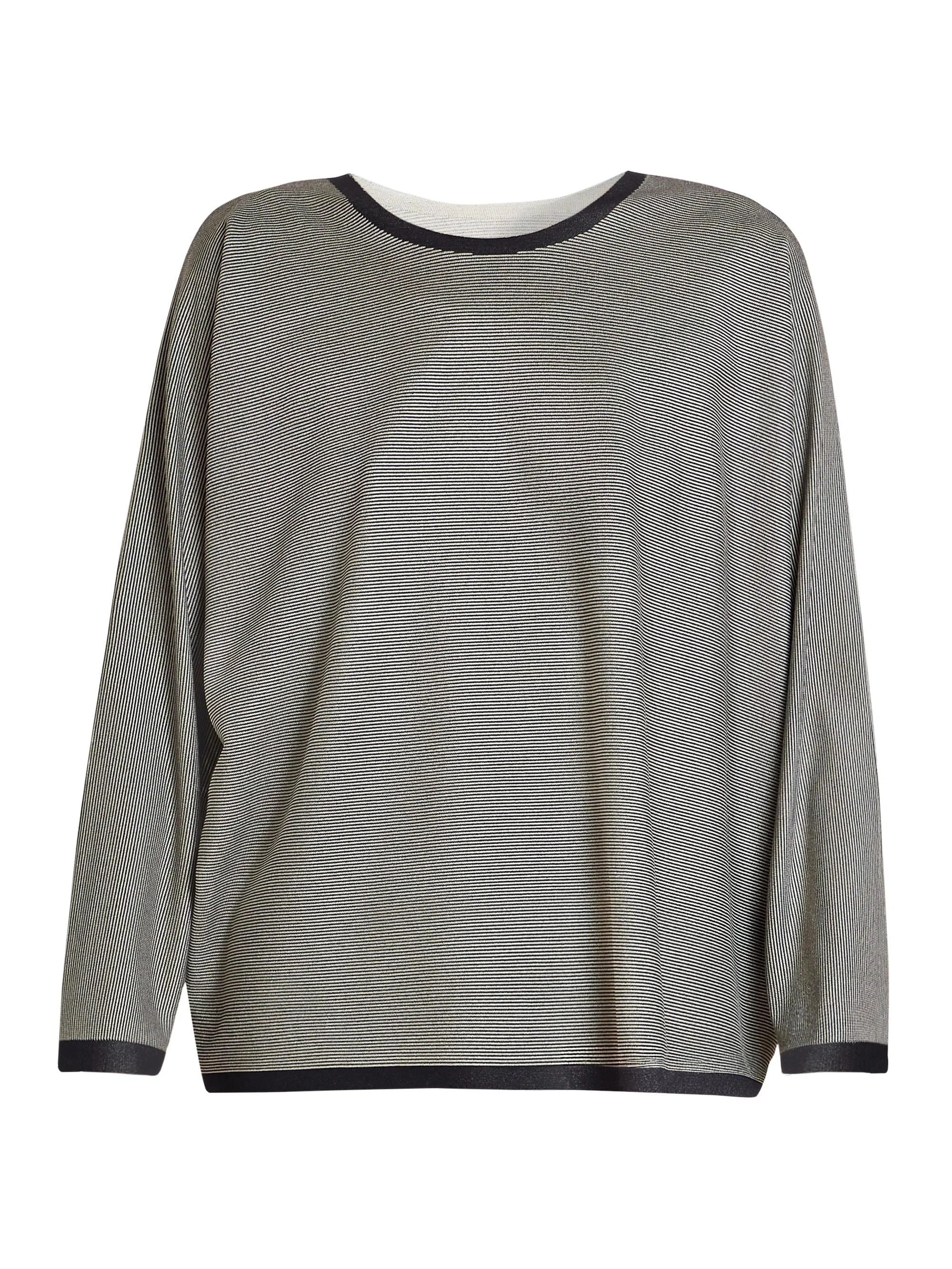 Women's A-Poc Form Striped Blouse - Black - 1