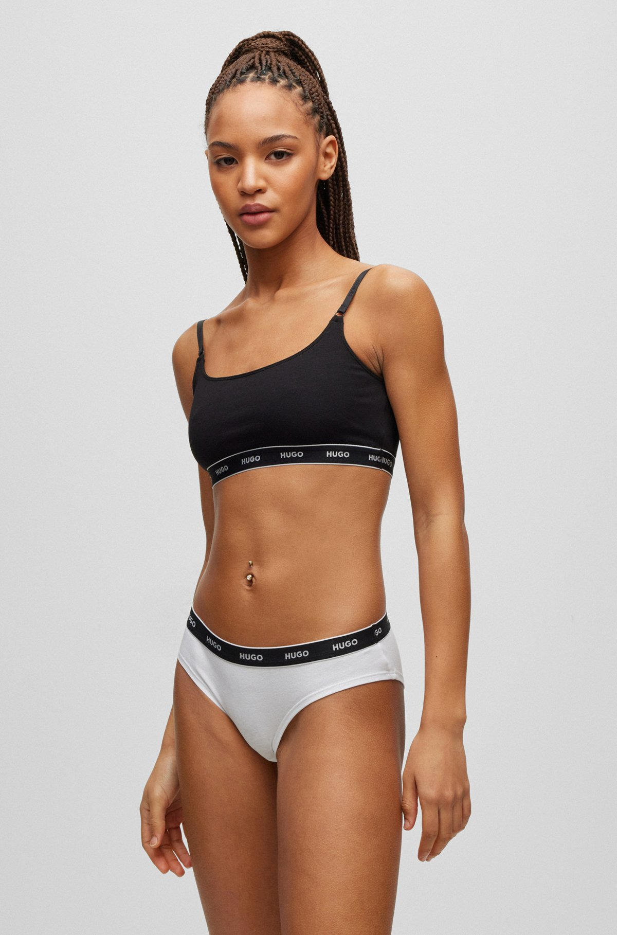 THREE-PACK OF STRETCH-COTTON BRIEFS WITH LOGO WAISTBANDS - 6