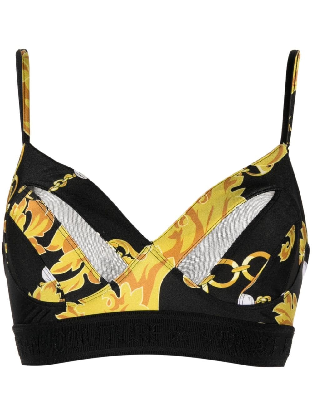 Versace Baroque Print Cropped Bra Top