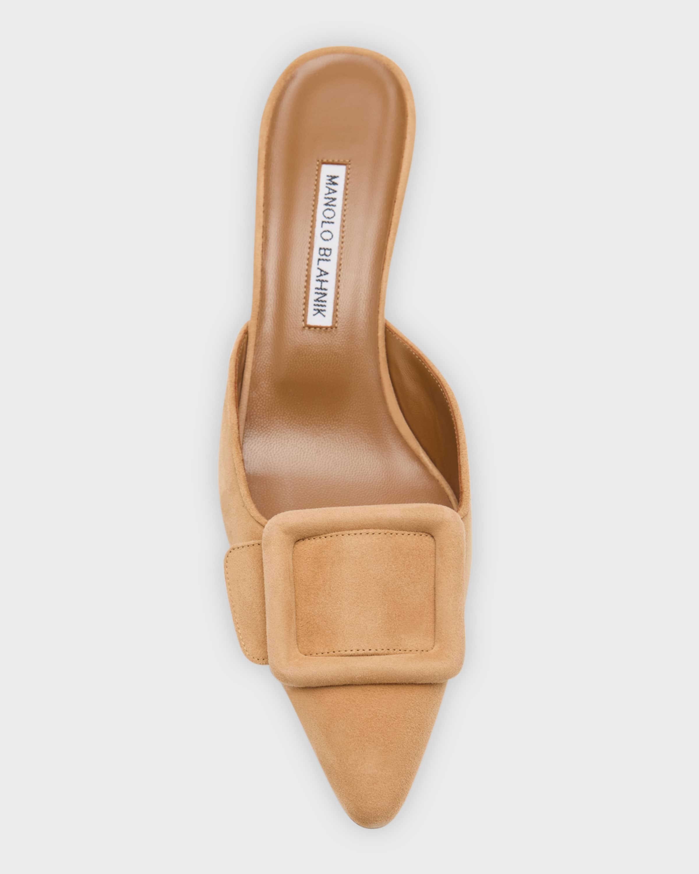 Maysale Suede Buckle Mules - 6