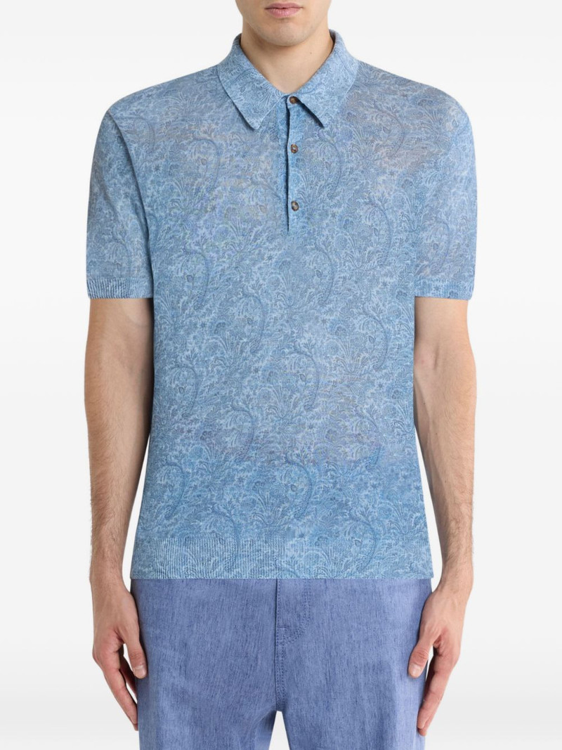 Etro floral-motif polo shirt outlook