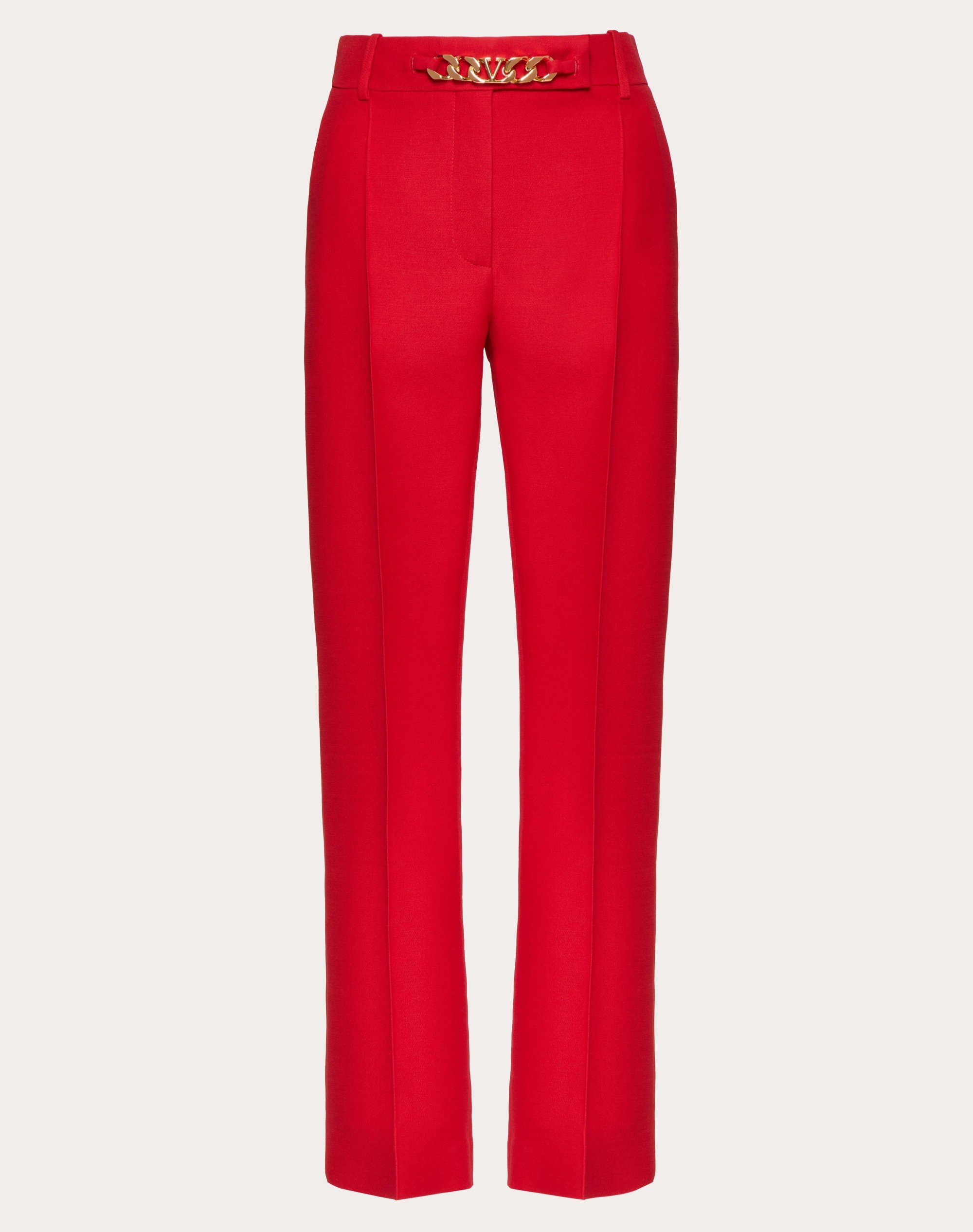 CREPE COUTURE VLOGO CHAIN PANTS - 1