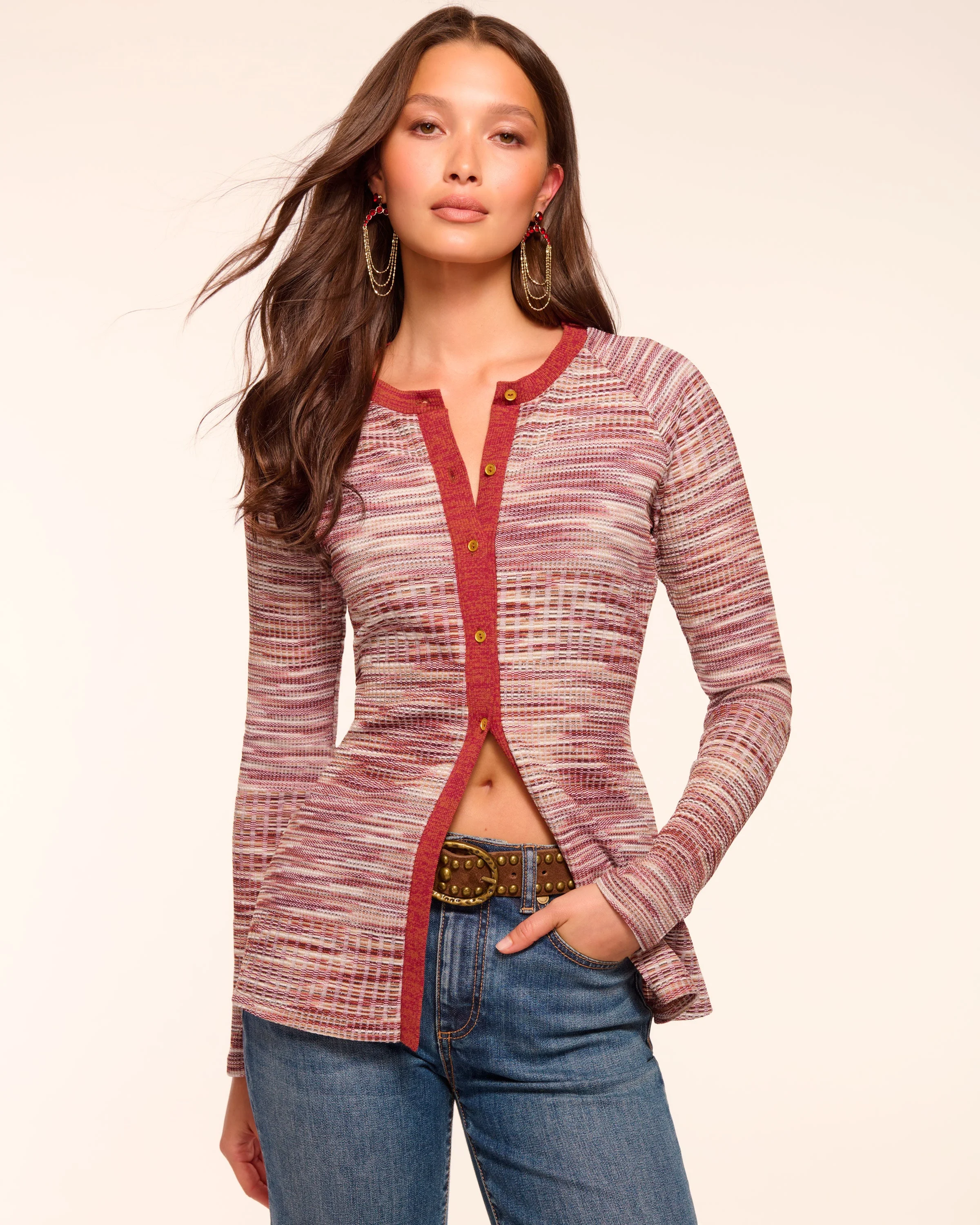 Eddie Space Dye Knit Cardigan - 1