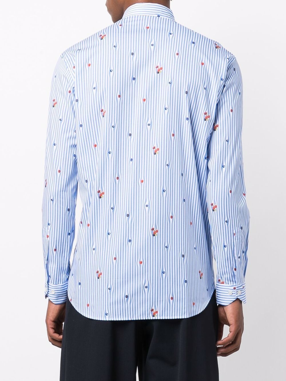 pinstripe fruit-print shirt - 4