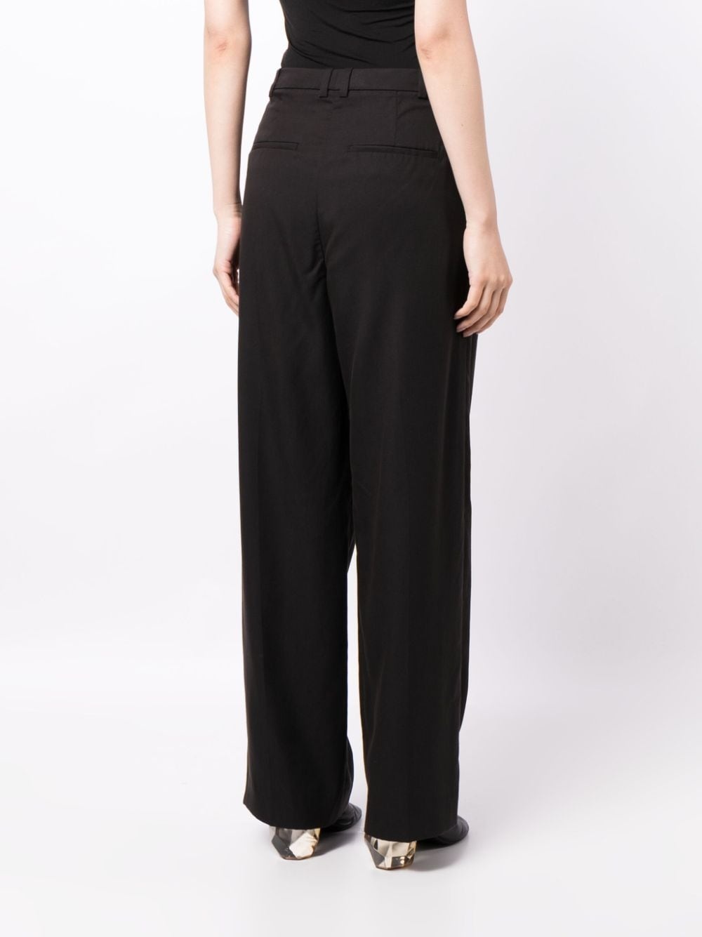 pleated wide-leg trousers - 4