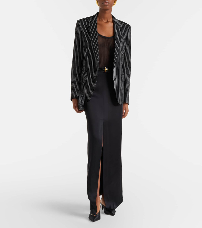TOM FORD Pinstripe wool and cotton blazer outlook