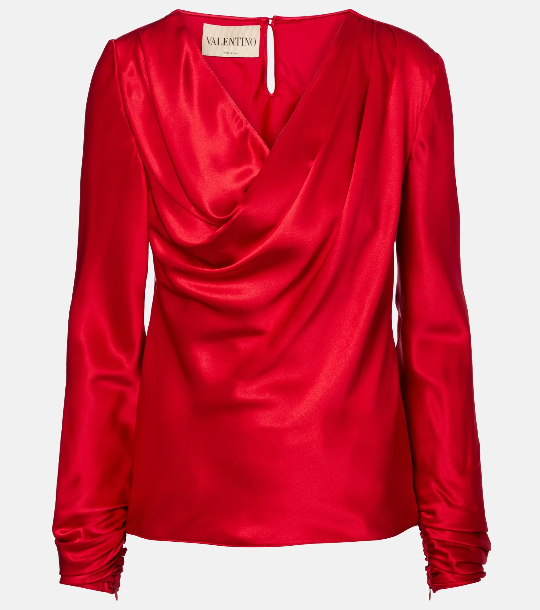 Draped silk satin top - 1