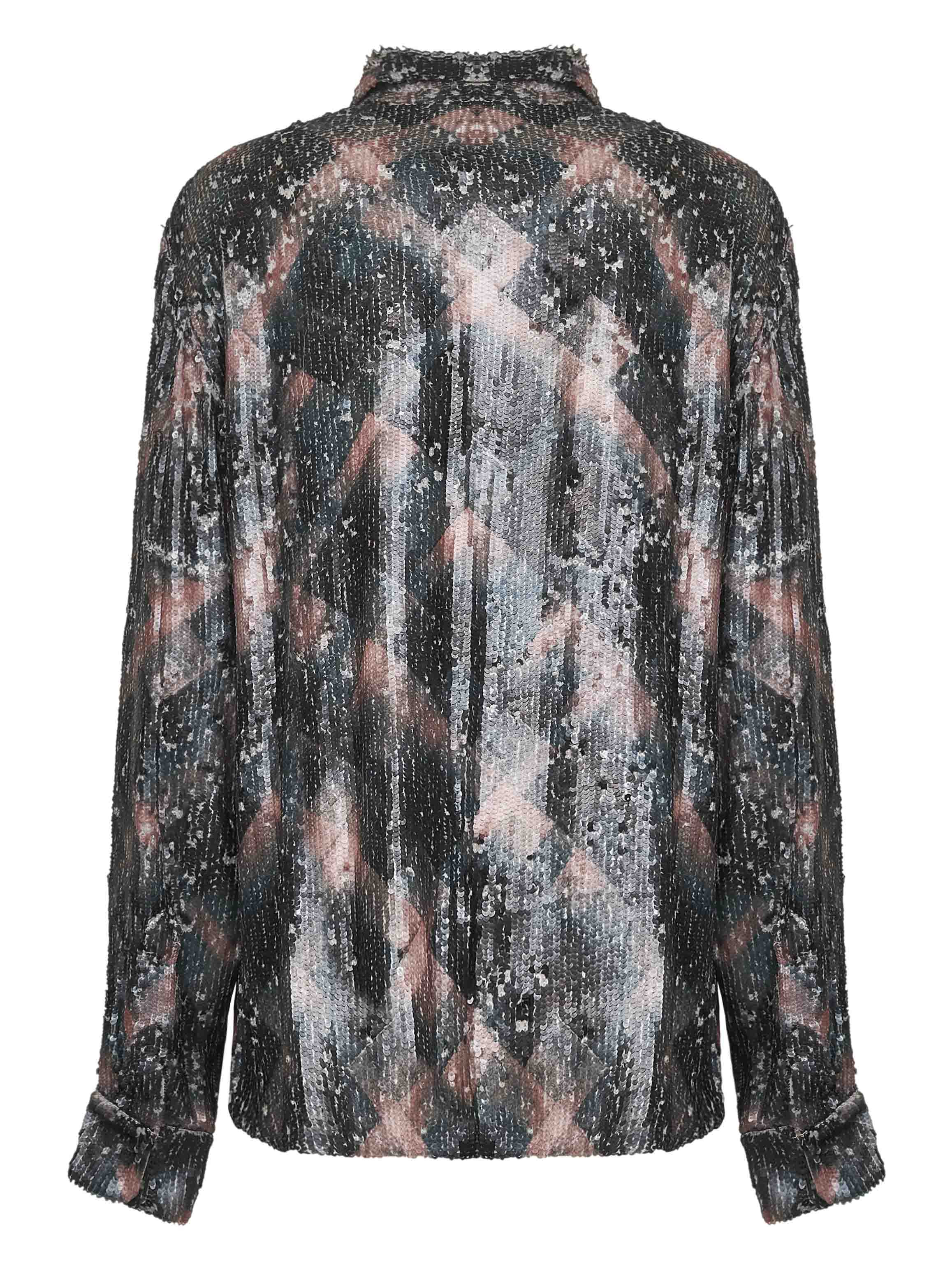 Spray-Painted Check sequin shirt - 2