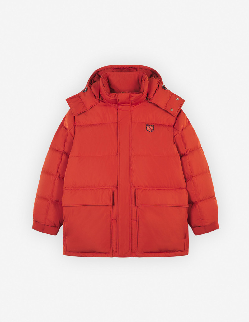 HOODED PUFFER IN NYLON WITH BOLD FOX HEAD PATCH 1