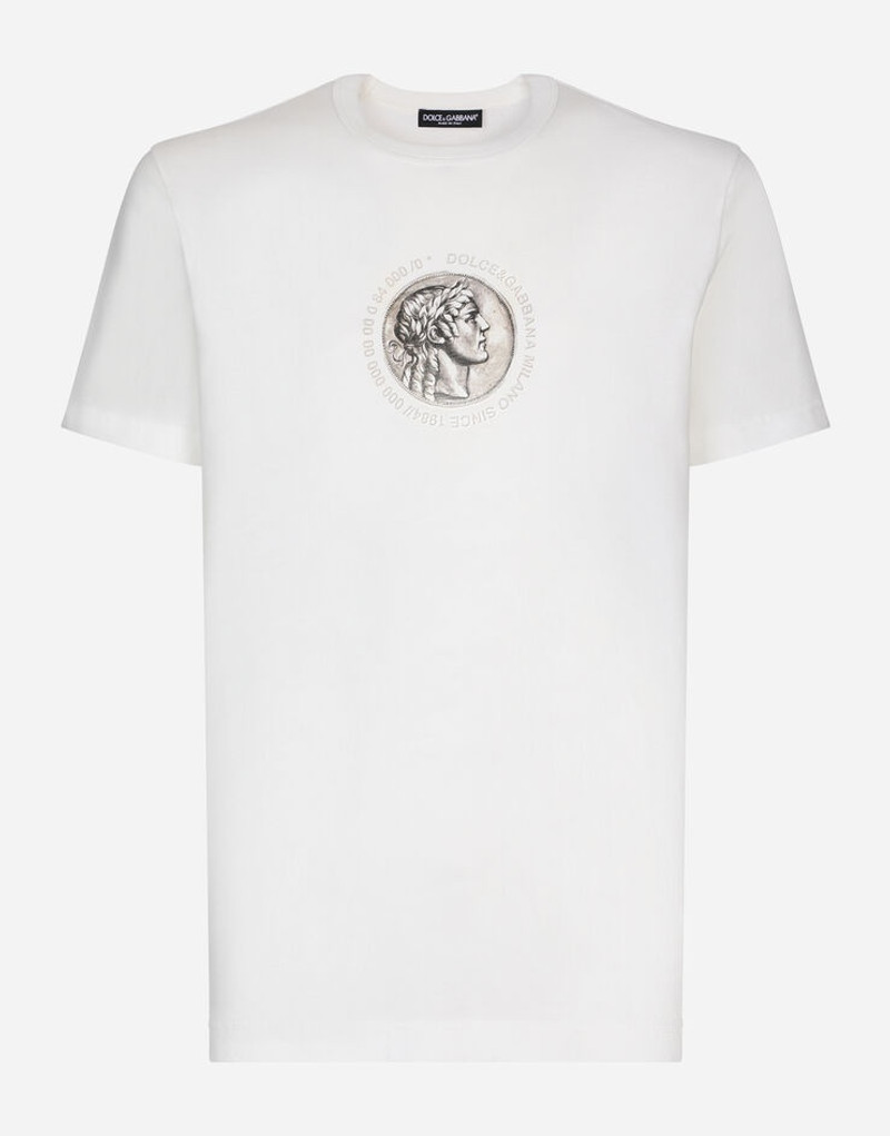 Coin and logo print cotton T-shirt 1
