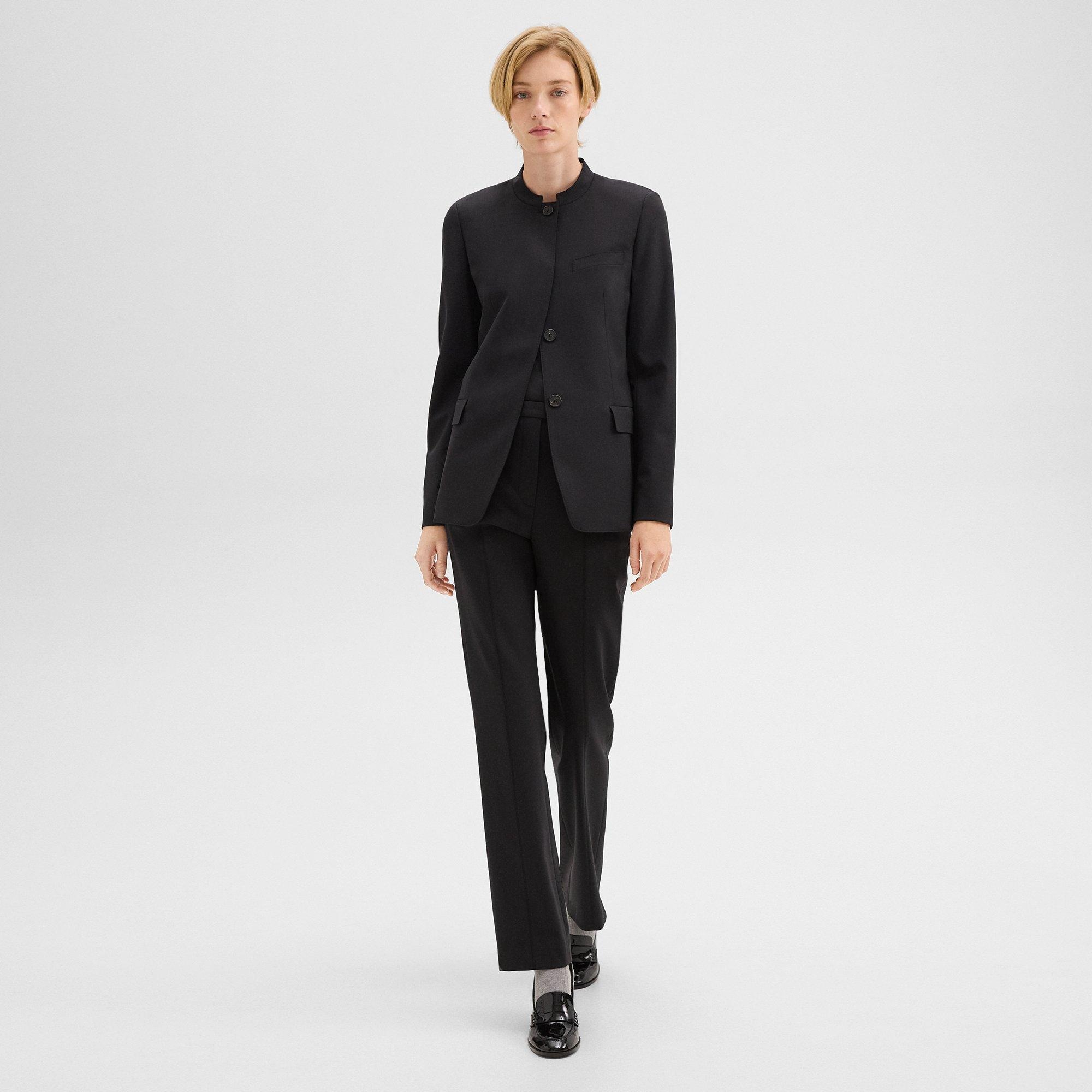 Stand-Collar Blazer in Wool Gabardine - 6