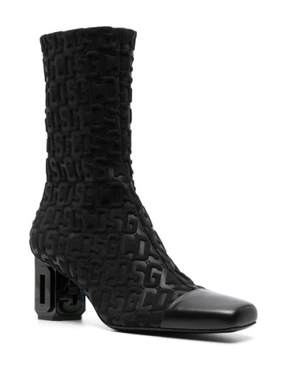 GCDS 75mm monogram-pattern ankle boots outlook