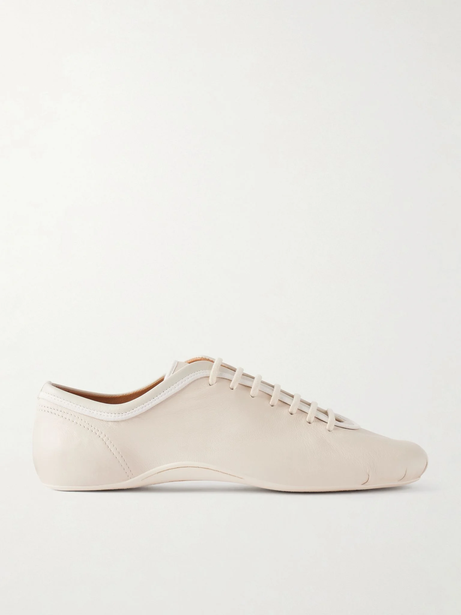 Leather sneakers Ecru - 1