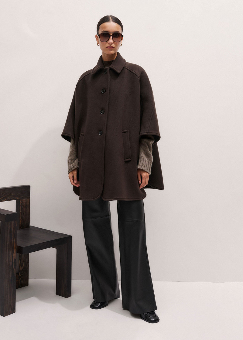 Curved Seam Cape Coat 1