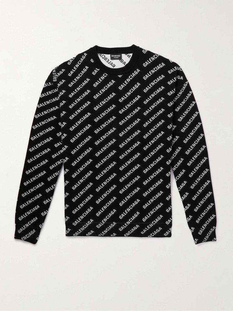 Logo-Jacquard Knitted Sweater - 1