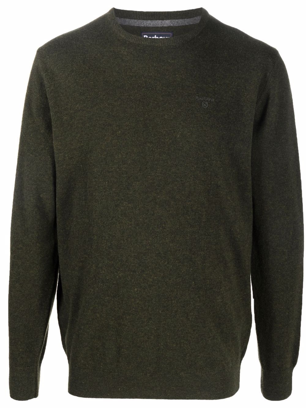 logo-embroidered wool jumper - 1