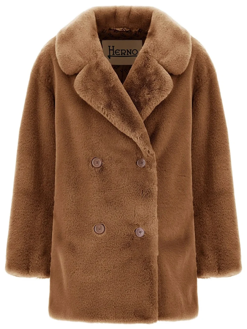 CAPPOTTO DOPPIOPETTO IN ECOPELLICCIA - 1