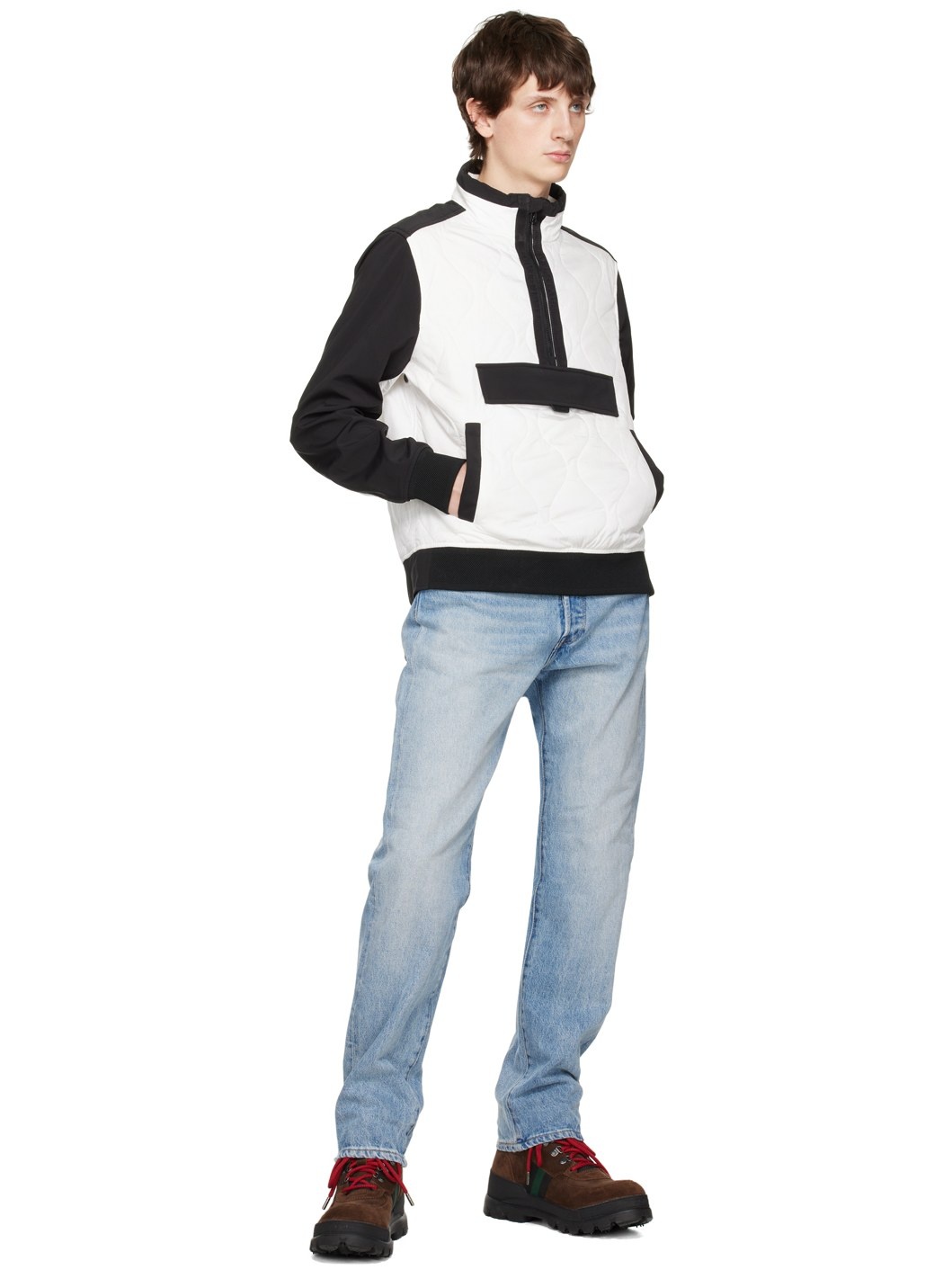 White & Black Area Jacket - 4