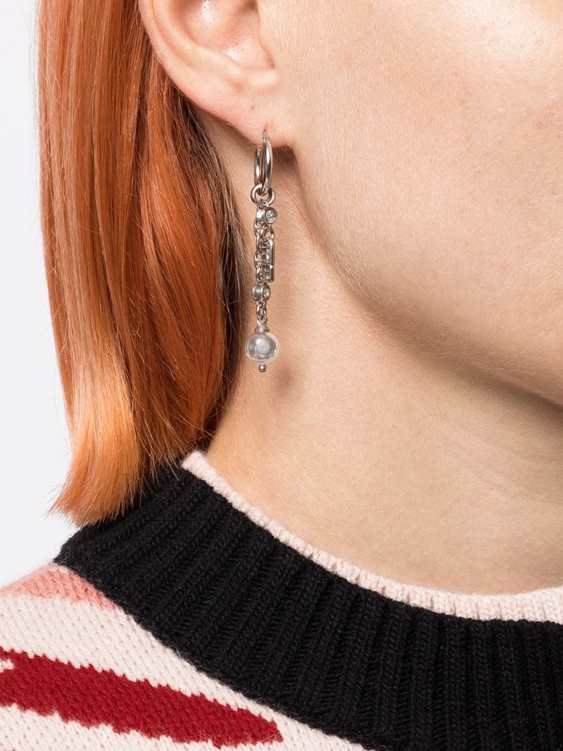 charm-detail hoop earrings - 2