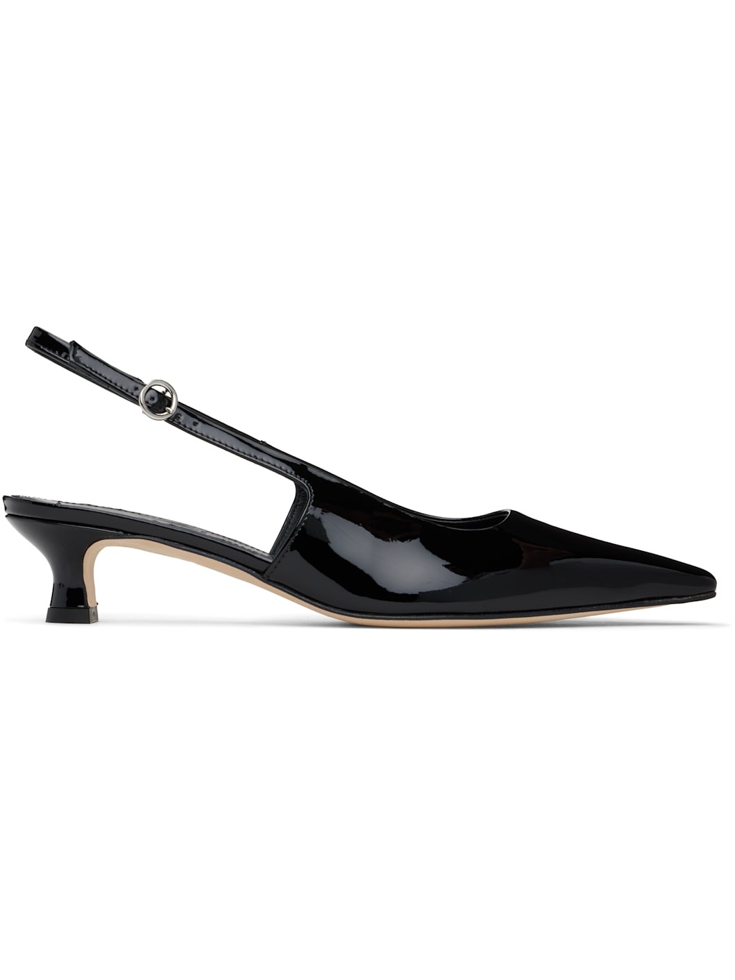 Black Catrina Leather Slingback Heels - 1