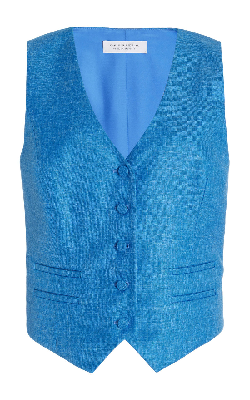 Coleridge Vest in Silk Wool with Linen - 1