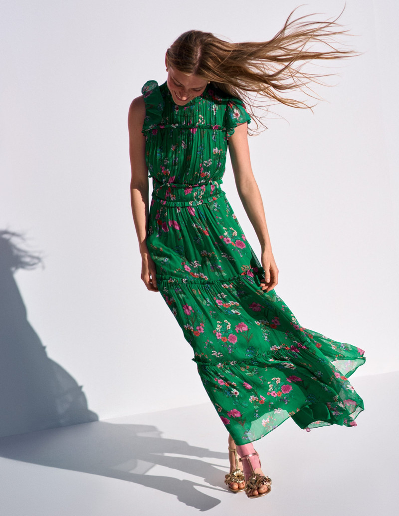 Sleeveless Ruffle Dress-Bear Grass, Delicate Blossom 6