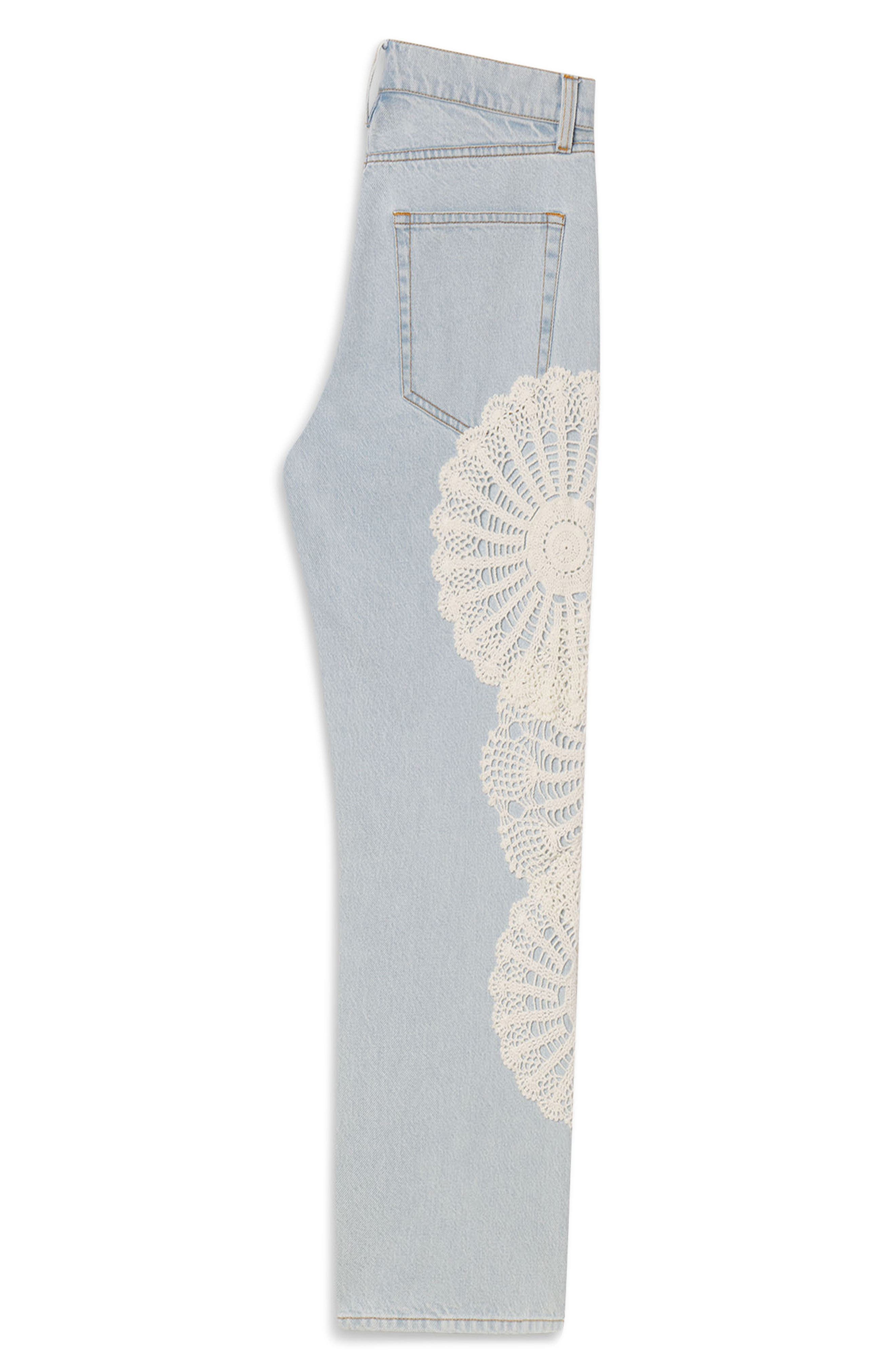 FRAME The Crochet Straight Leg Ankle Jeans in Wisp at Nordstrom - 6