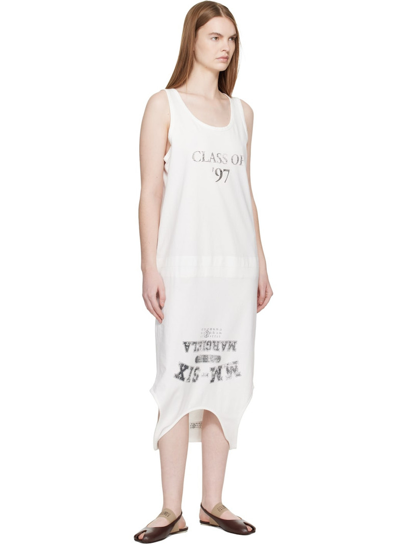 MM6 Maison Margiela White Multi Wear Cotton Jersey Midi Dress outlook