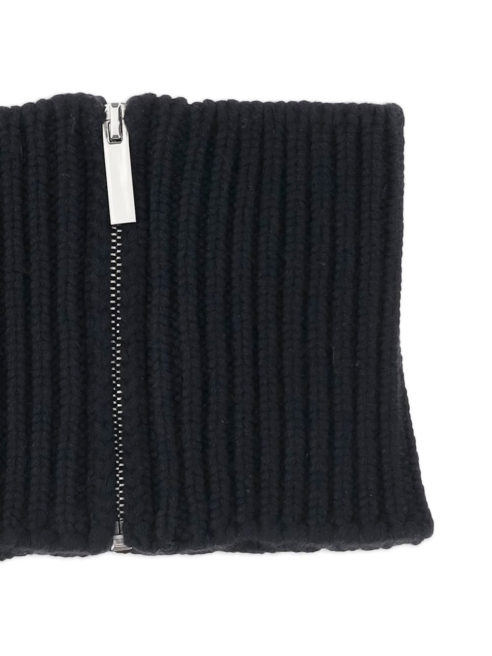 zip-front ribbed neck warmer scarf - 3