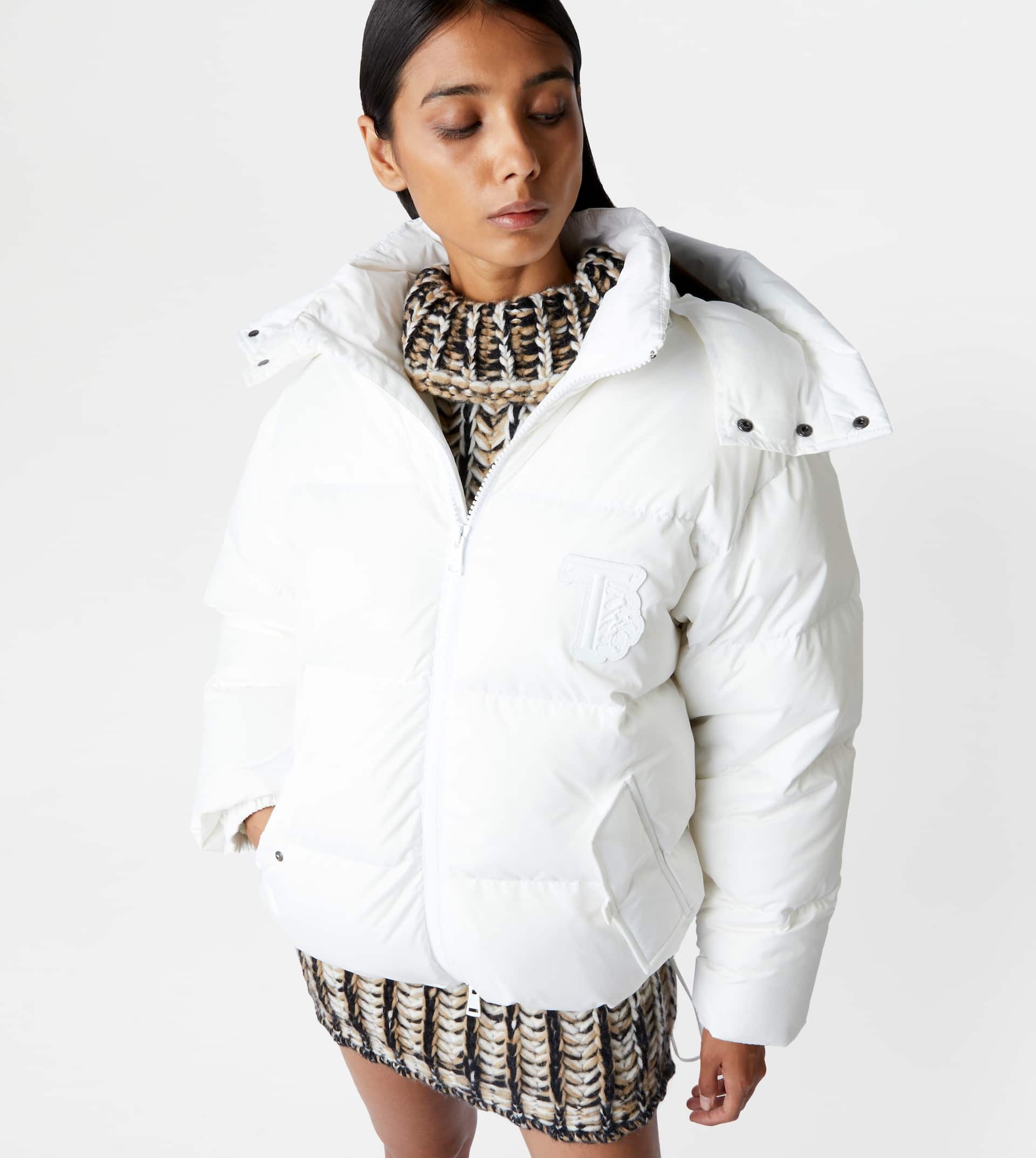 HOODED OVER DOWN JACKET - WHITE - 7