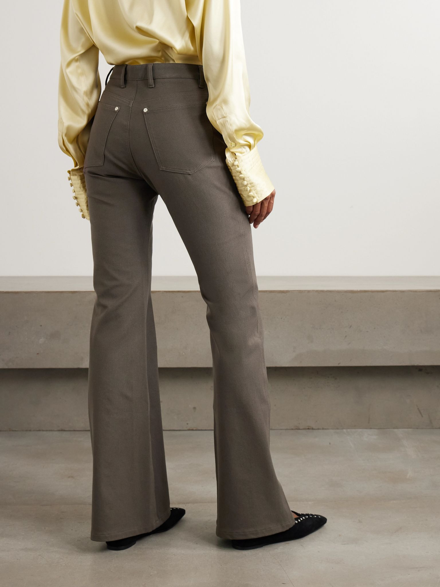 Bond stretch-twill flared pants Mushroom - 3