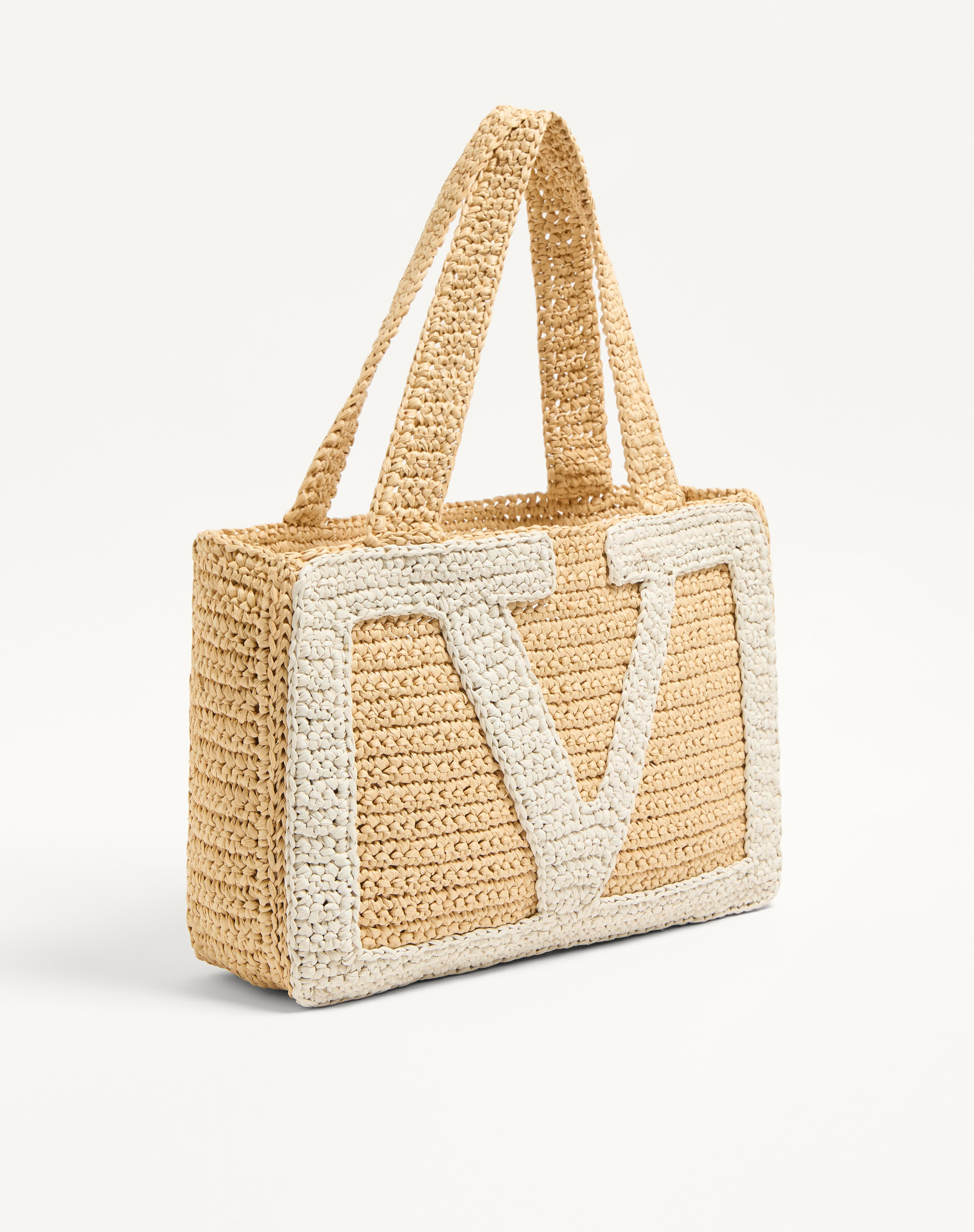 VALENTINO GARAVANI VIVA SUPERSTAR MEDIUM SHOPPING BAG IN RAFFIA - 3