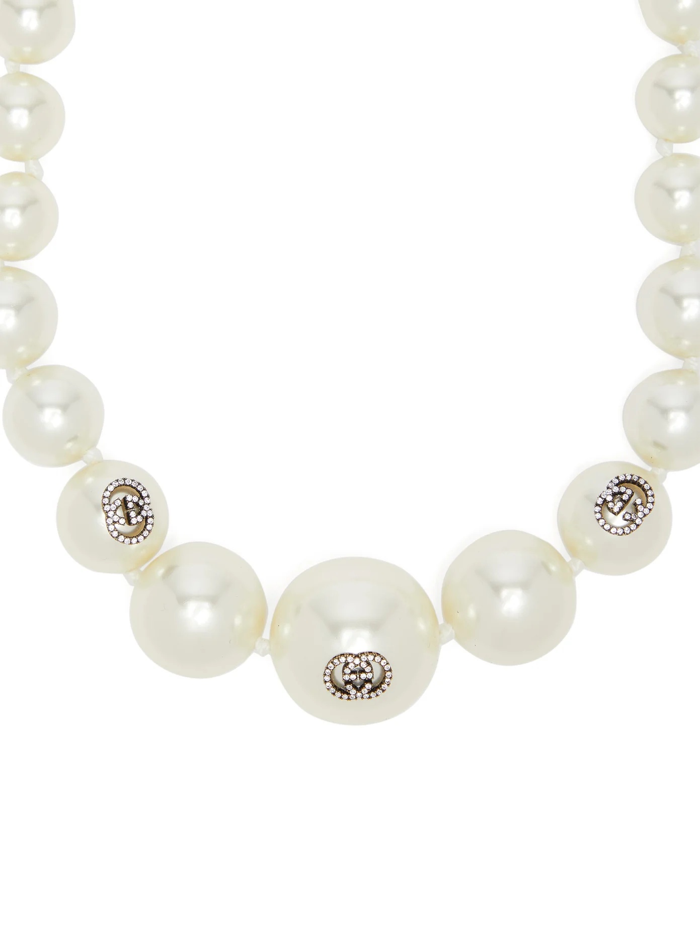 Crystal-embellished faux-pearl necklace - 3