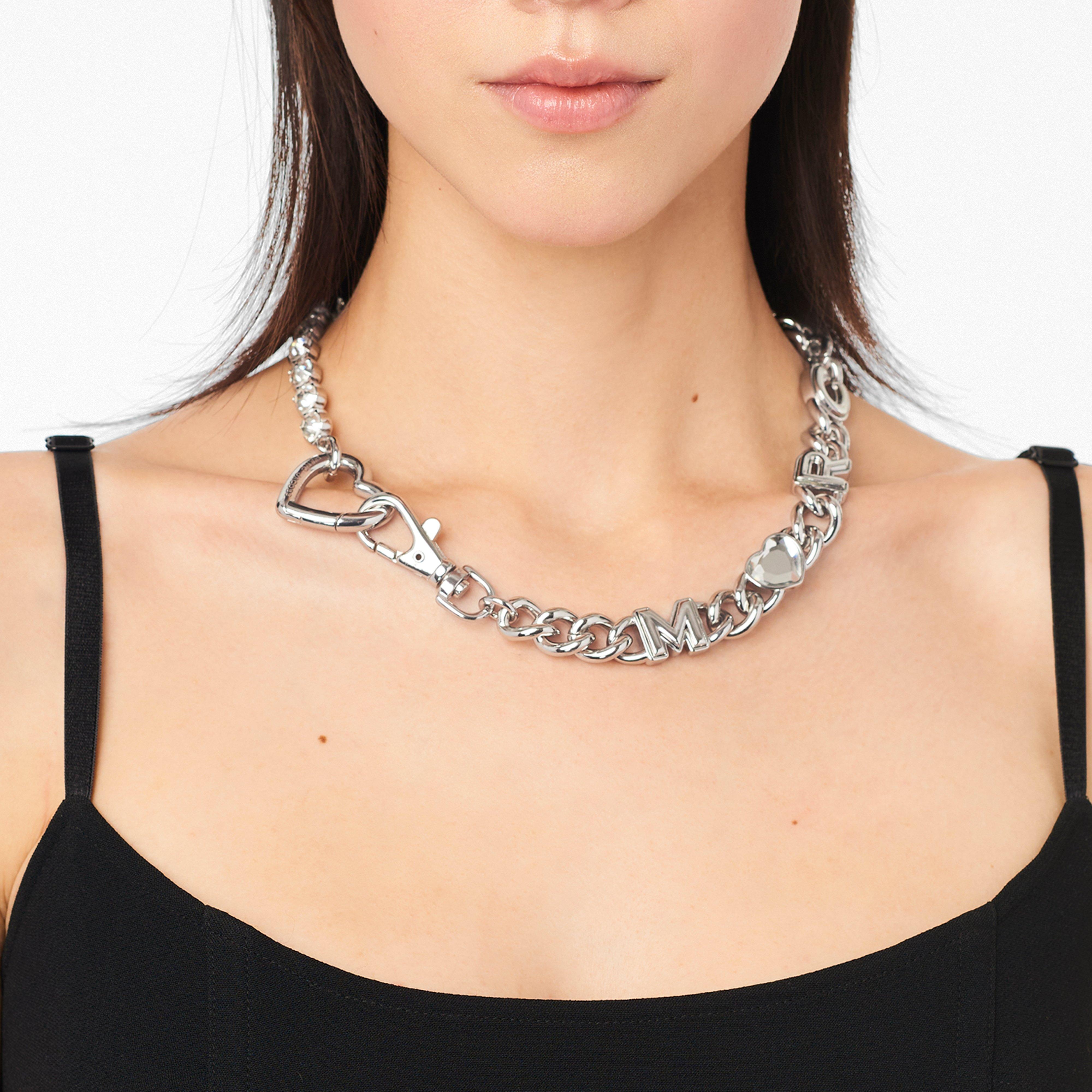 Marc Jacobs Silver Monogram Chain Link Necklace
