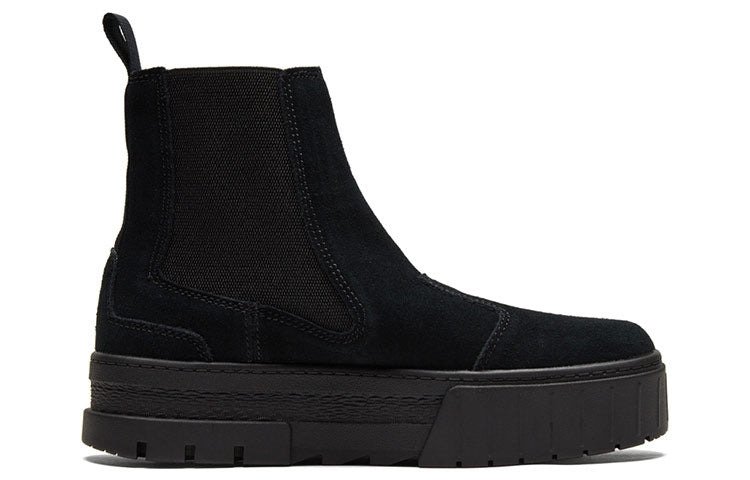 (WMNS) PUMA Mayze Chelsea Suede 'Triple Black' 382829-01 - 2