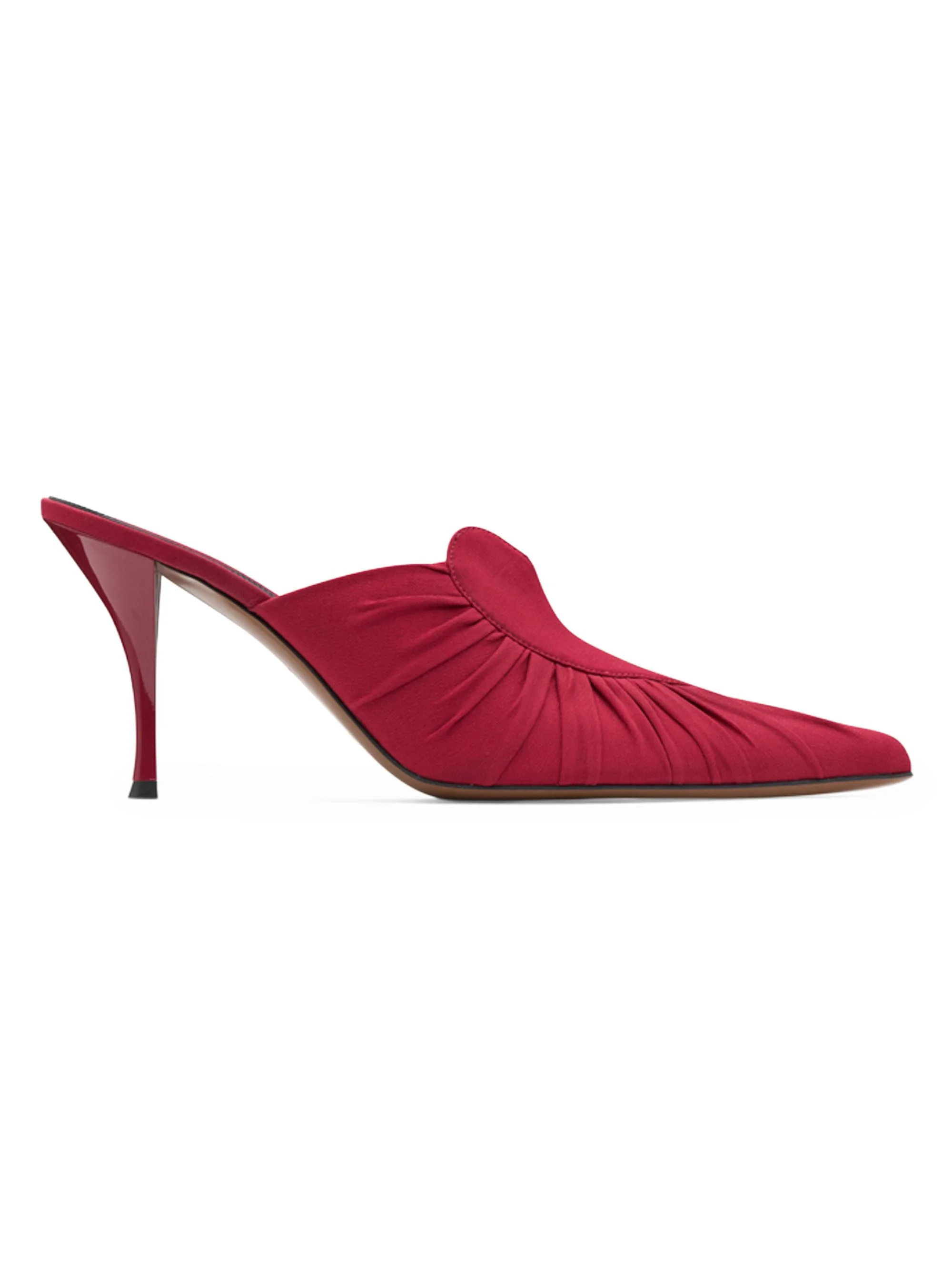 Women's Kochab 65MM Ruched Crêpe de Chine Mules - Red - 1
