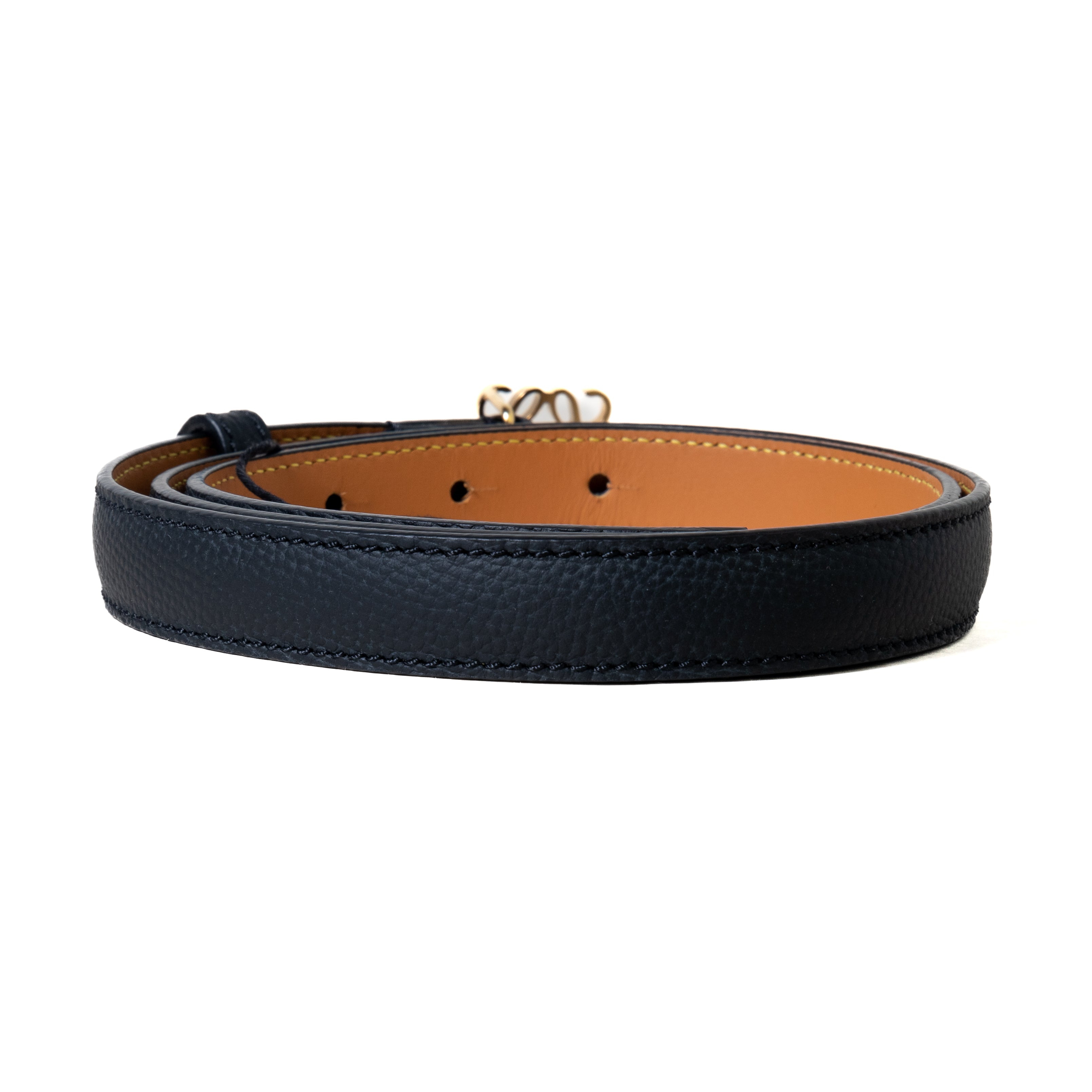 Loewe Anagram Smooth Calfskin Brass Belt Black - 2
