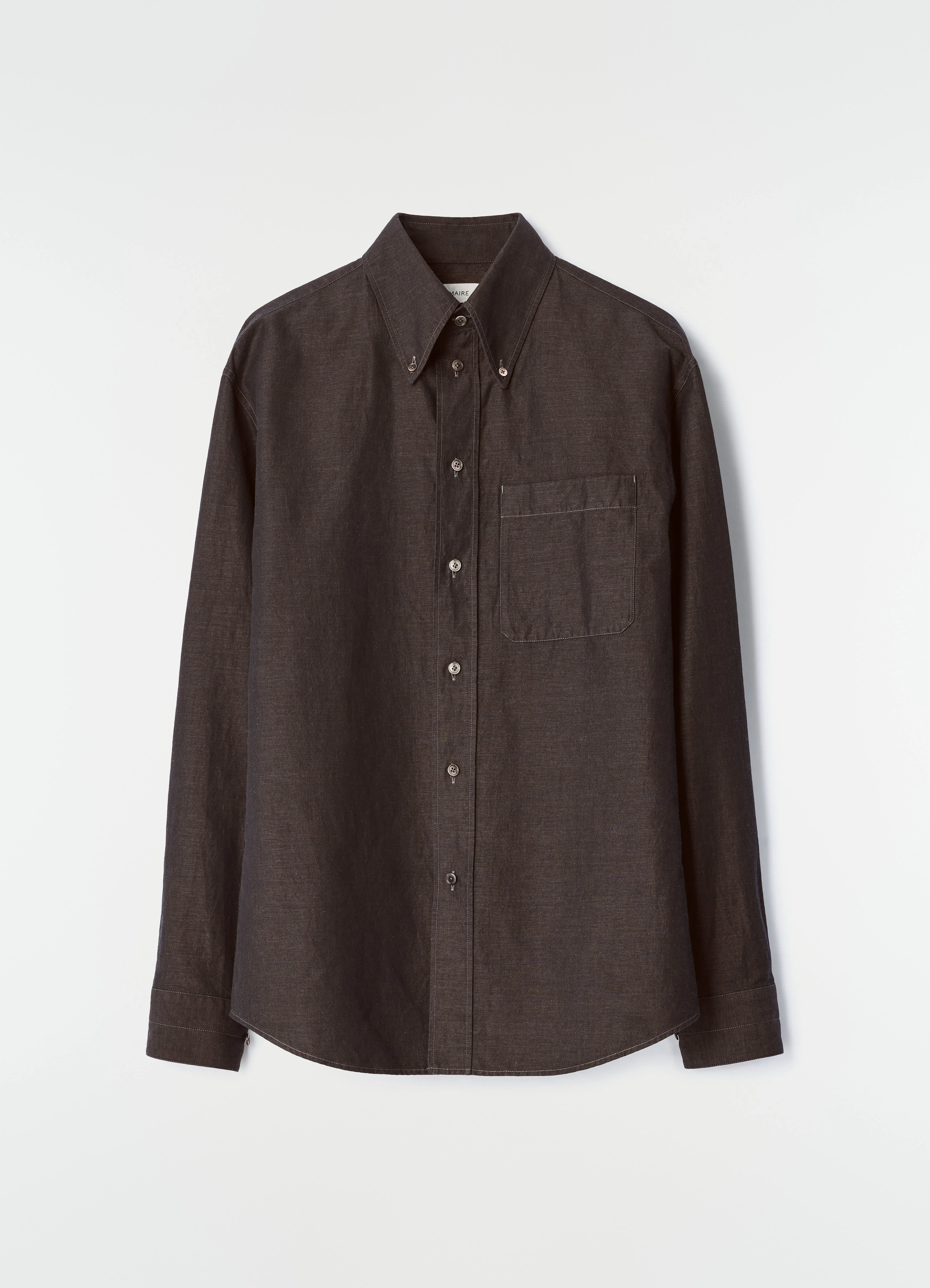 BUTTON-DOWN SHIRT IN LINEN AND COTTON CHAMBRAY - 1