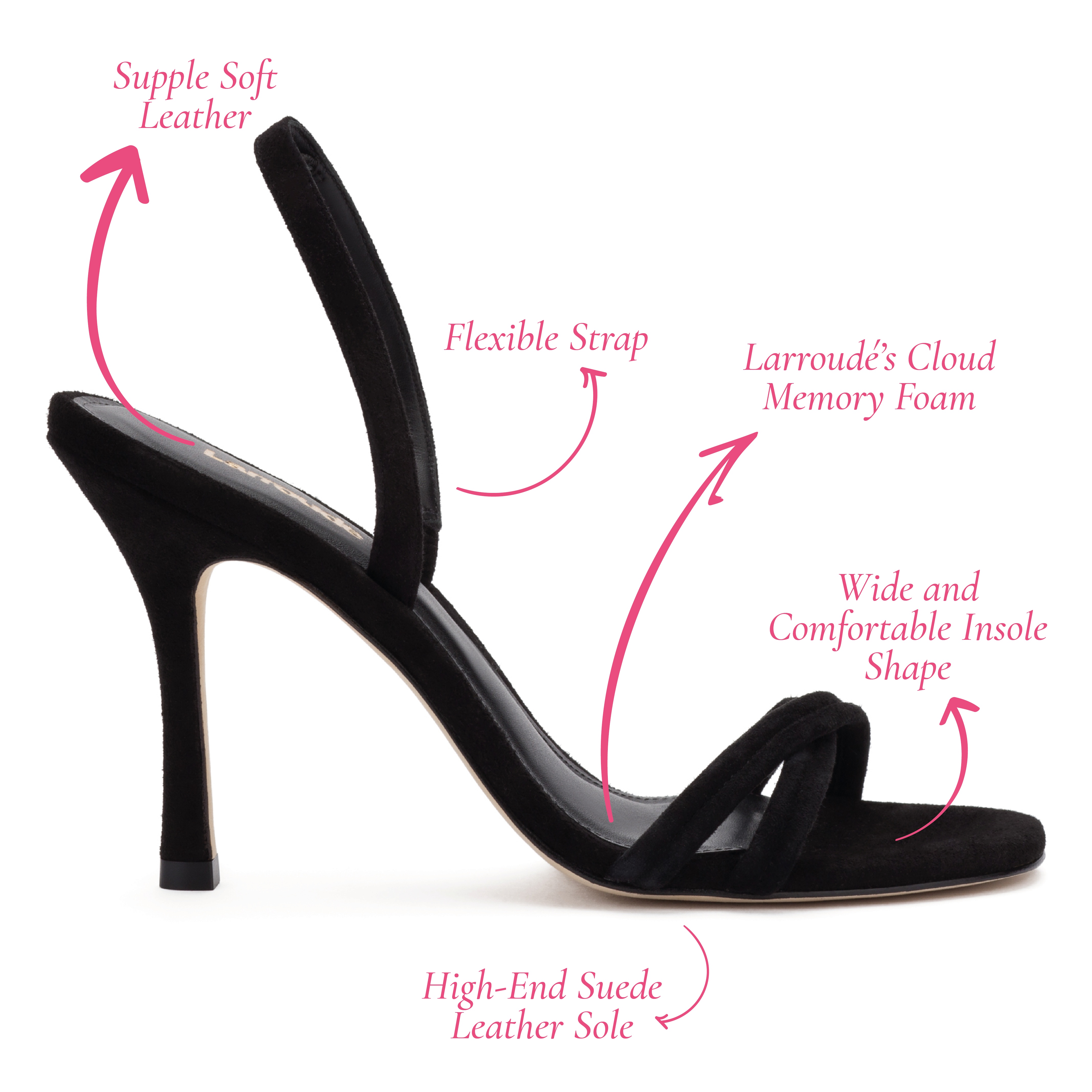Larroude - Larroude Annie Sandal In Black Suede - 6